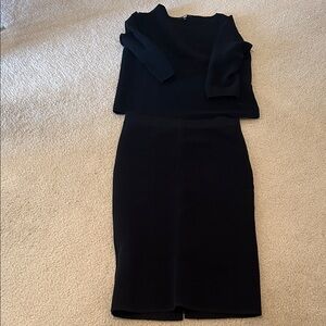 Uniqlo Black Top and Skirt Set for Women